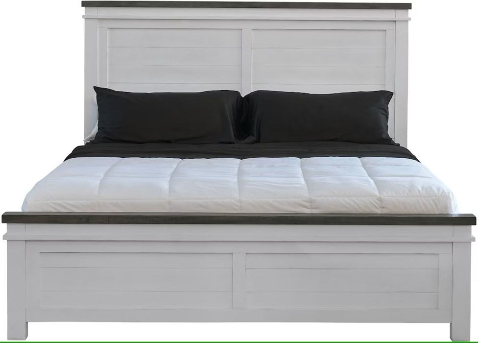 Elements International Madison Queen Panel Bed in White - Faith Furniture (Manhattan, KS)