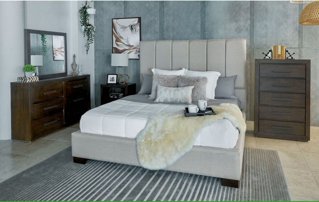 Elements International Magnum Queen Panel Bed in Grey - Faith Furniture (Manhattan, KS)