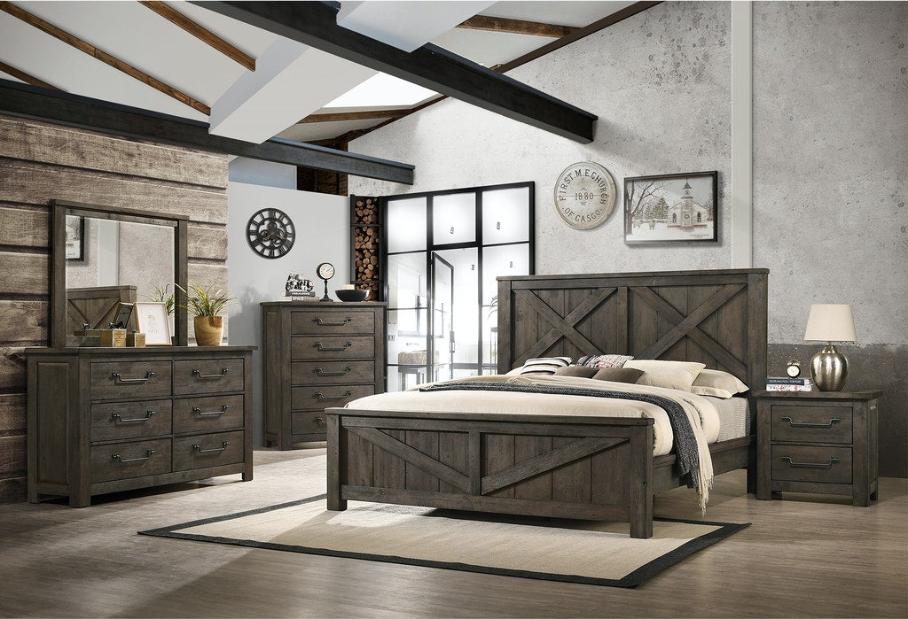 Elements International Maverick Queen Panel Bed in Dark Brown - Faith Furniture (Manhattan, KS)