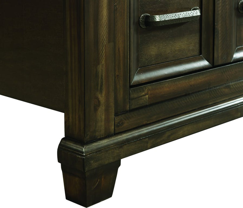 Elements International McCabe Queen Storage Bed in Distressed Lacquer - Faith Furniture (Manhattan, KS)