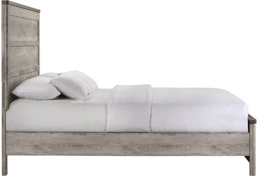 Elements International Millers Cove King Panel Bed in Gray - Faith Furniture (Manhattan, KS)
