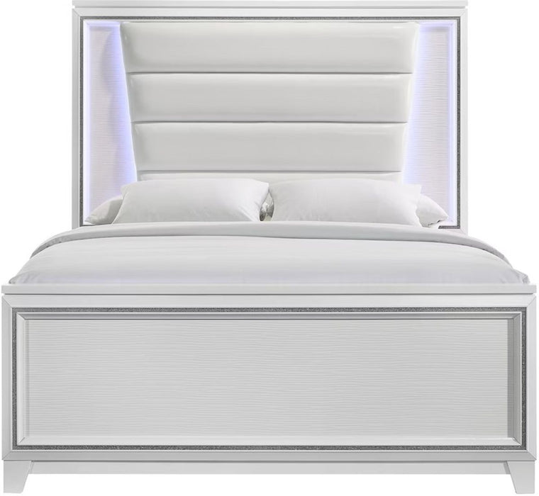 Elements International Moondance Queen Panel Bed in White - Faith Furniture (Manhattan, KS)