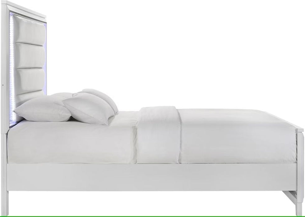Elements International Moondance Queen Panel Bed in White - Faith Furniture (Manhattan, KS)
