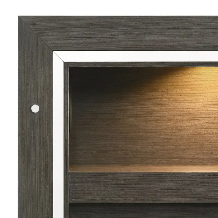 Elements International Sasha King Music Bed in Charcoal - Faith Furniture (Manhattan, KS)