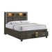 Elements International Sasha Queen Music Bed in Charcoal - Faith Furniture (Manhattan, KS)