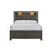 Elements International Sasha Queen Music Bed in Charcoal - Faith Furniture (Manhattan, KS)