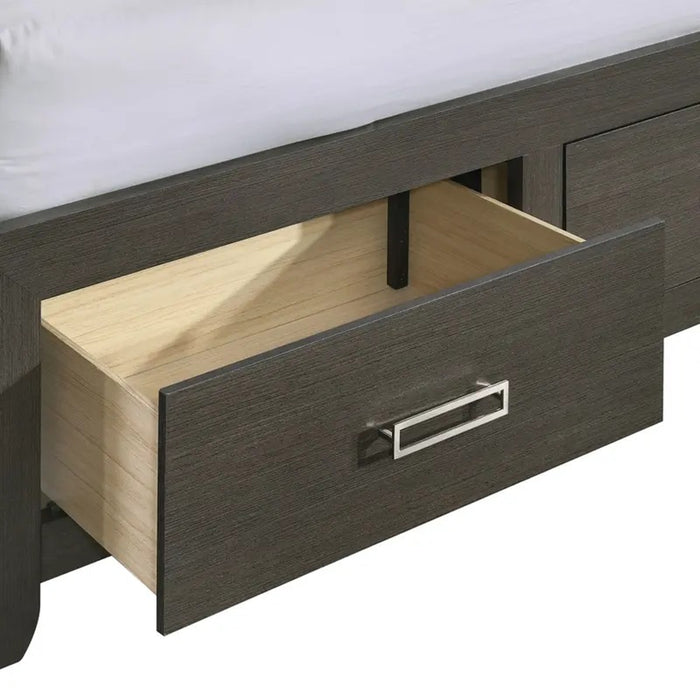 Elements International Sasha Queen Music Bed in Charcoal - Faith Furniture (Manhattan, KS)