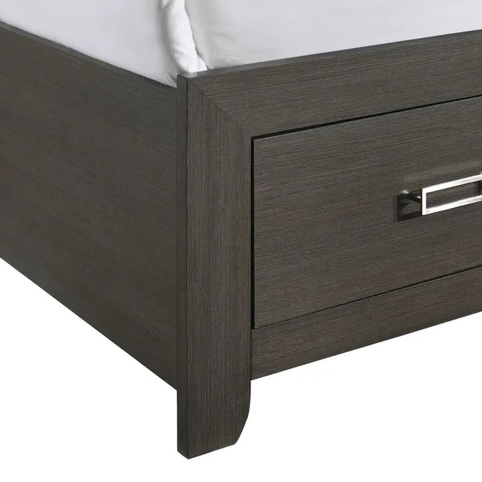 Elements International Sasha Queen Music Bed in Charcoal - Faith Furniture (Manhattan, KS)