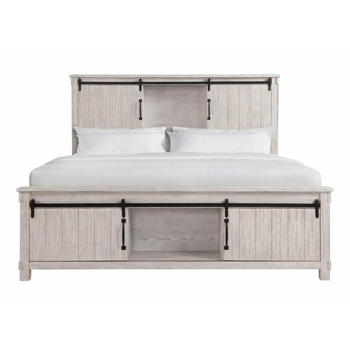 Elements International Scott King Platform Storage Bed in White - Faith Furniture (Manhattan, KS)