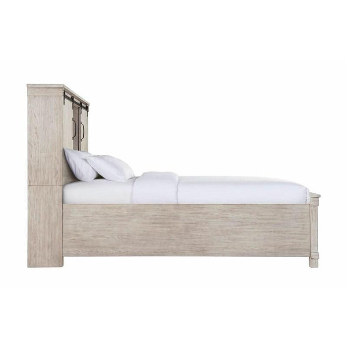 Elements International Scott King Platform Storage Bed in White - Faith Furniture (Manhattan, KS)