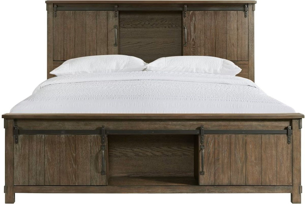 Elements International Scott Queen Platform Storage Bed in Dark - Faith Furniture (Manhattan, KS)