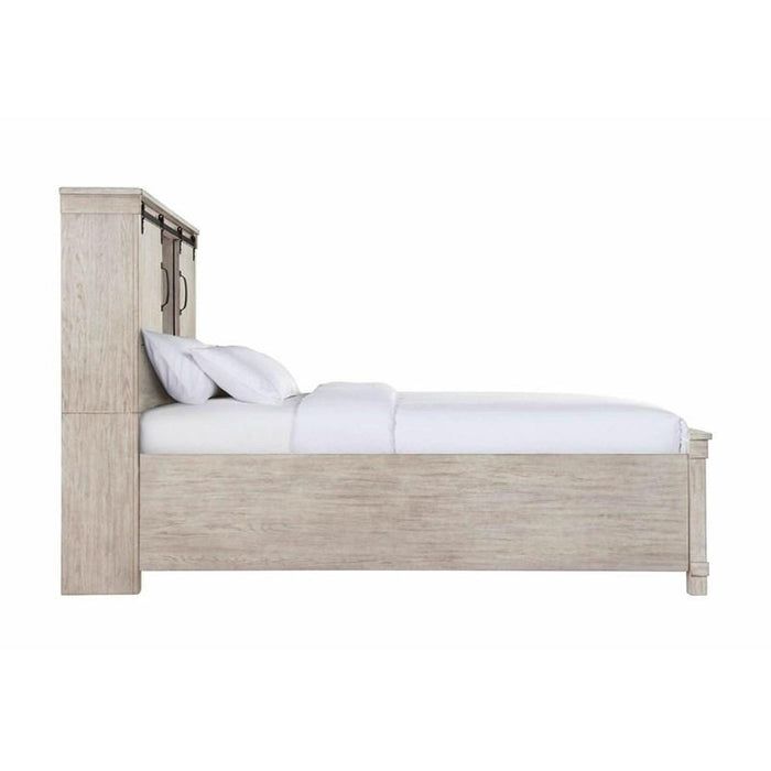 Elements International Scott Queen Platform Storage Bed in White - Faith Furniture (Manhattan, KS)