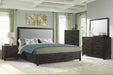 Elements International Shelby Queen Upholstered Storage Bed in Walnut - Faith Furniture (Manhattan, KS)