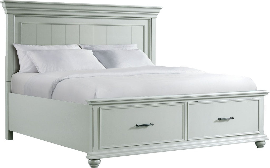 Elements International Slater Queen Storage Bed in Grey - Faith Furniture (Manhattan, KS)