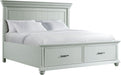 Elements International Slater Queen Storage Bed in Grey - Faith Furniture (Manhattan, KS)