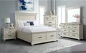 Elements International Slater Queen Storage Bed in White SR650QB - Faith Furniture (Manhattan, KS)