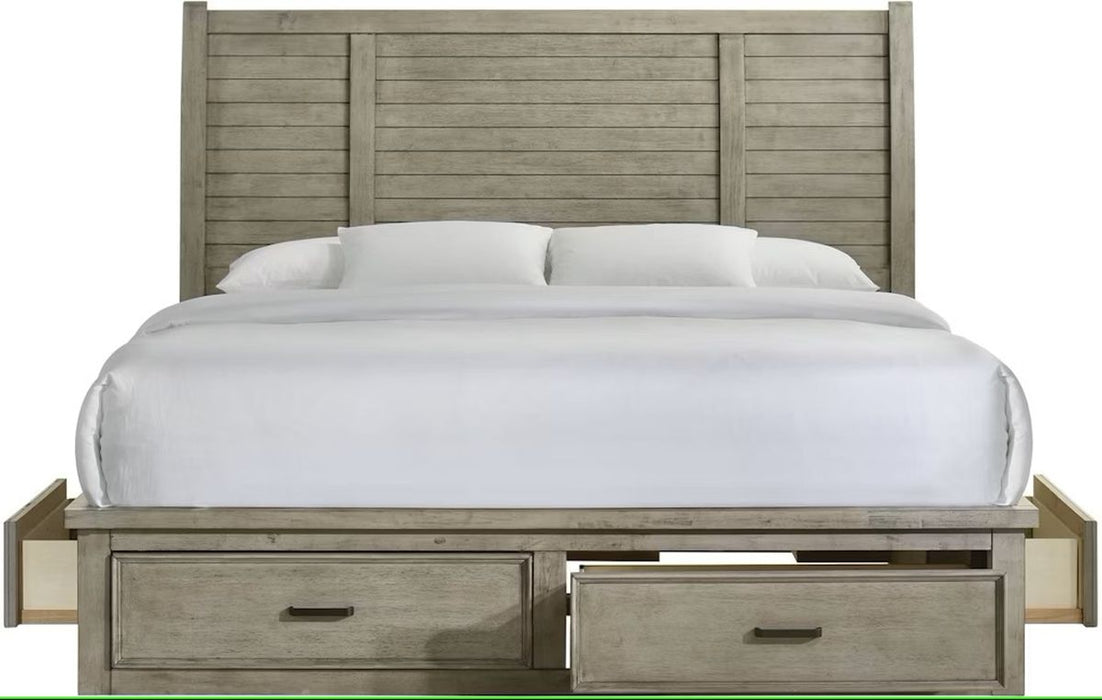 Elements International Sullivan King Storage Bed in Drift Grey - Faith Furniture (Manhattan, KS)