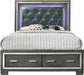Elements International Titanium Queen Storage Bed in Gray - Faith Furniture (Manhattan, KS)