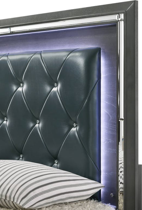 Elements International Titanium Queen Storage Bed in Gray - Faith Furniture (Manhattan, KS)