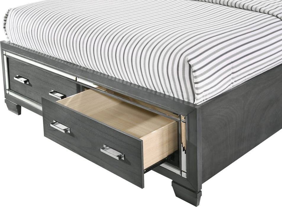 Elements International Titanium Queen Storage Bed in Gray - Faith Furniture (Manhattan, KS)