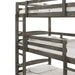 Elements International Trey Twin Over Twin Over Twin Bunk Bed in Wire Brushed Grey - Faith Furniture (Manhattan, KS)