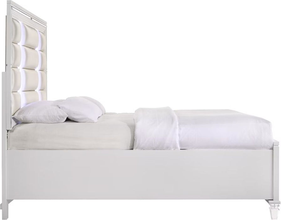 Elements International Twenty Nine King Platform Storage Bed in White - Faith Furniture (Manhattan, KS)