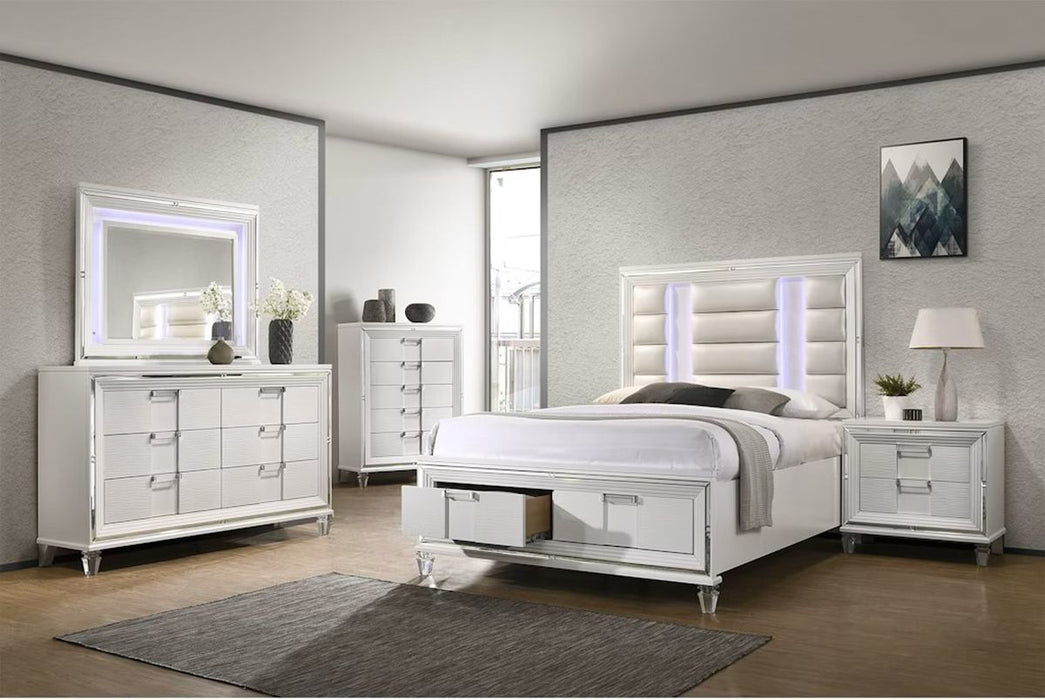 Elements International Twenty Nine Queen Platform Storage Bed in White - Faith Furniture (Manhattan, KS)