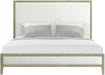 Elements International Versailles Queen Upholstered Panel Bed in Grey - Faith Furniture (Manhattan, KS)