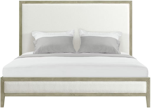 Elements International Versailles Queen Upholstered Panel Bed in Grey - Faith Furniture (Manhattan, KS)