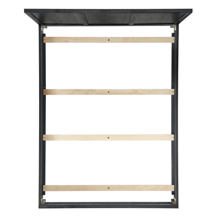 Elements International Versailles Queen Wooden Panel Bed with Low Footboard in Black - Faith Furniture (Manhattan, KS)