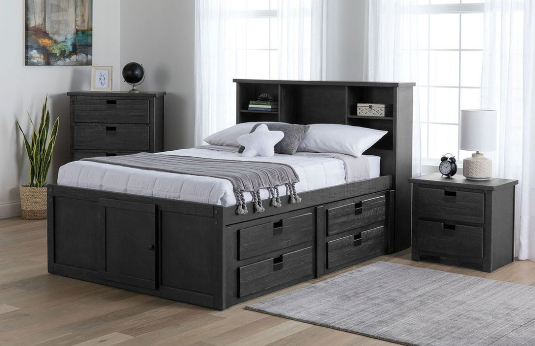 Elements International Vista Captain Bed Full Storage Bed in Grey - Faith Furniture (Manhattan, KS)
