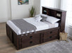 Elements International Vista Captain Bed Twin Storage Bed in Brown - Faith Furniture (Manhattan, KS)