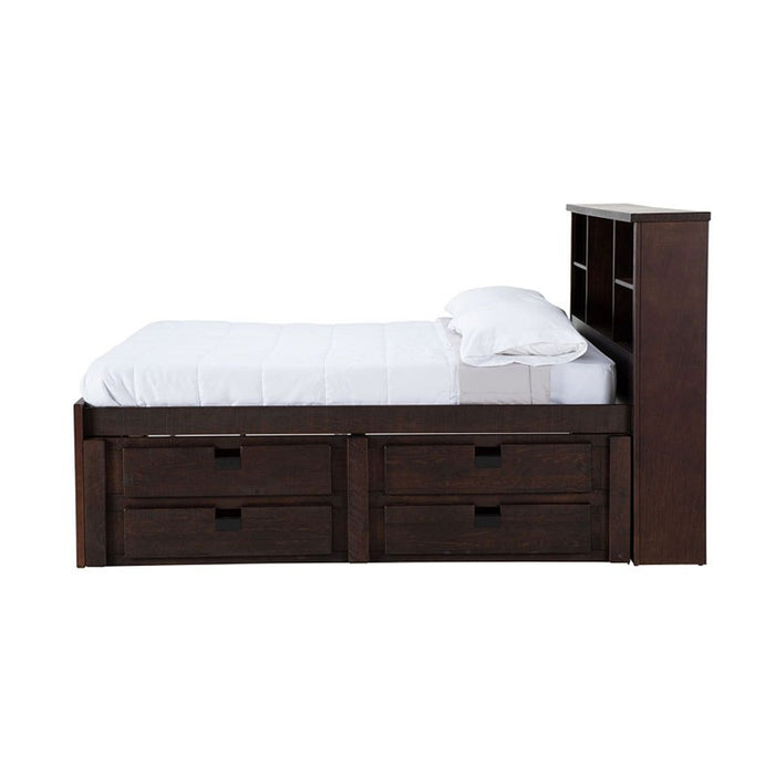 Elements International Vista Captain Bed Twin Storage Bed in Brown - Faith Furniture (Manhattan, KS)