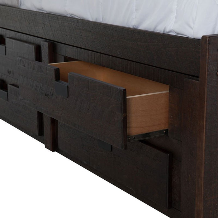 Elements International Vista Captain Bed Twin Storage Bed in Brown - Faith Furniture (Manhattan, KS)