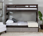 Elements International Vista High Top Twin over Full Bunk Bed with Ladder in Brown - Faith Furniture (Manhattan, KS)