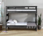 Elements International Vista High Top Twin over Twin Bunk Bed with Ladder in Grey - Faith Furniture (Manhattan, KS)