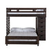 Elements International Vista Twin over Full Basic Loft Bed with Bookcase in Brown - Faith Furniture (Manhattan, KS)