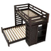 Elements International Vista Twin over Full Basic Loft Bed with Bookcase in Brown - Faith Furniture (Manhattan, KS)