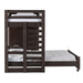 Elements International Vista Twin over Full Basic Loft Bed with Bookcase in Brown - Faith Furniture (Manhattan, KS)