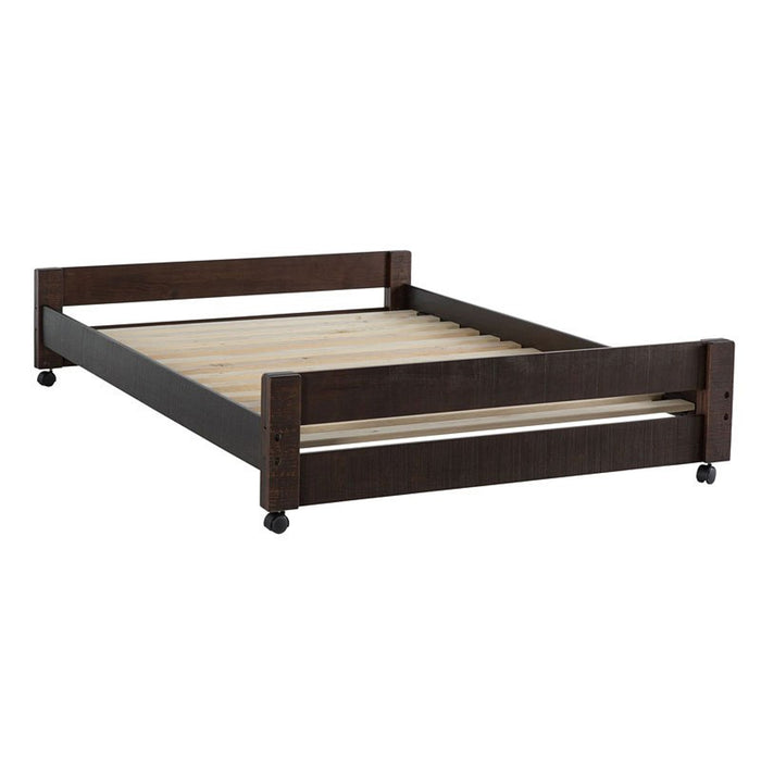 Elements International Vista Twin over Full Basic Loft Bed with Bookcase in Brown - Faith Furniture (Manhattan, KS)