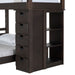 Elements International Vista Twin over Full Basic Loft Bed with Bookcase in Brown - Faith Furniture (Manhattan, KS)