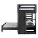 Elements International Vista Twin over Full Basic Loft Bed with Bookcase in Grey - Faith Furniture (Manhattan, KS)