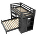 Elements International Vista Twin over Full Basic Loft Bed with Bookcase in Grey - Faith Furniture (Manhattan, KS)