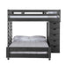 Elements International Vista Twin over Full Basic Loft Bed with Bookcase in Grey - Faith Furniture (Manhattan, KS)