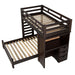 Elements International Vista Twin over Full Basic Loft Bed with Desk in Brown - Faith Furniture (Manhattan, KS)