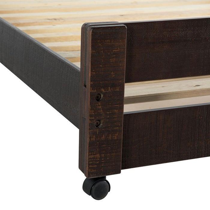 Elements International Vista Twin over Full Basic Loft Bed with Desk in Brown - Faith Furniture (Manhattan, KS)
