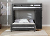 Elements International Vista Twin over Full Basic Loft Bed with Desk in Grey - Faith Furniture (Manhattan, KS)