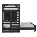 Elements International Vista Twin over Full Basic Loft Bed with Desk in Grey - Faith Furniture (Manhattan, KS)