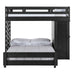Elements International Vista Twin over Full Basic Loft Bed with Desk in Grey - Faith Furniture (Manhattan, KS)