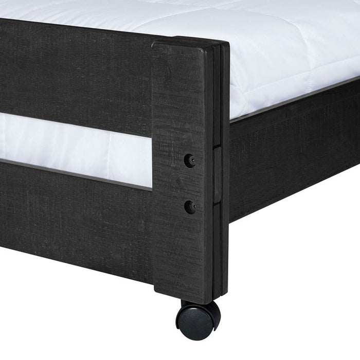 Elements International Vista Twin over Full Basic Loft Bed with Desk in Grey - Faith Furniture (Manhattan, KS)